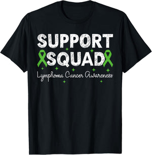 Support Squad Non Hodgkins Lymphoma Cancer Awareness T-Shirt - T-Shirt | Black