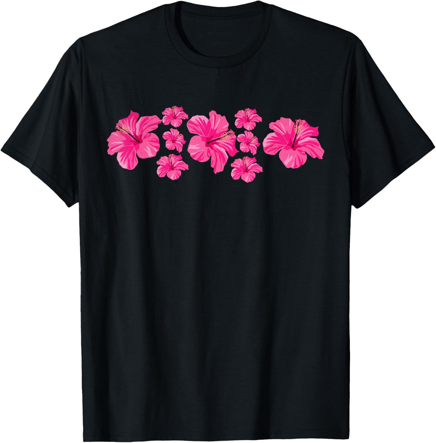 Hawaiian Aloha Hibiscus Flower Hawaii Surfer T-Shirt - T-Shirt | Black