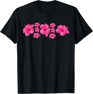 Hawaiian Aloha Hibiscus Flower Hawaii Surfer T-Shirt - T-Shirt | Black