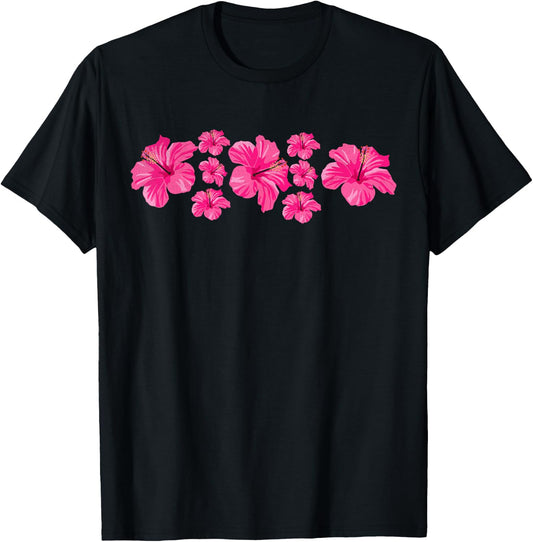 Hawaiian Aloha Hibiscus Flower Hawaii Surfer T-Shirt - T-Shirt | Black