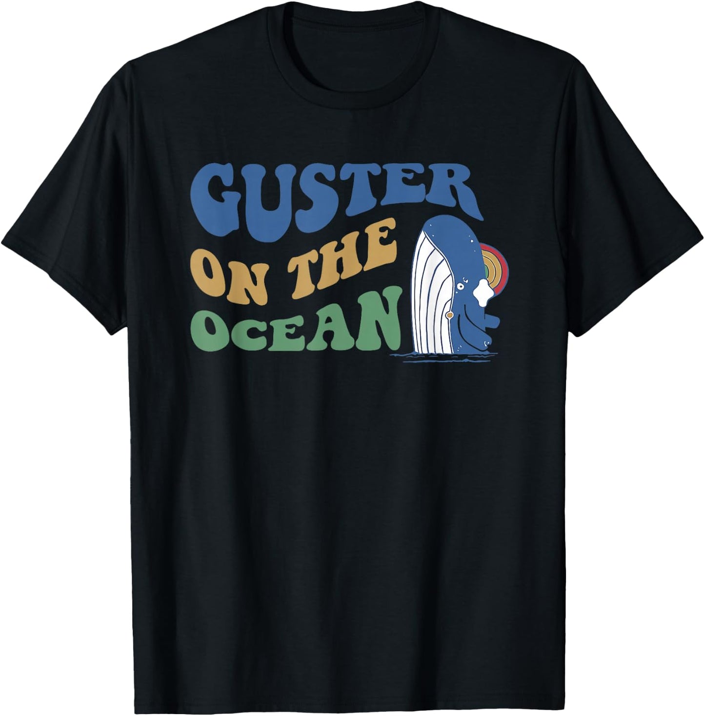 Guster On The Ocean Dolphin Groovy Quote T-Shirt - T-Shirt | Black