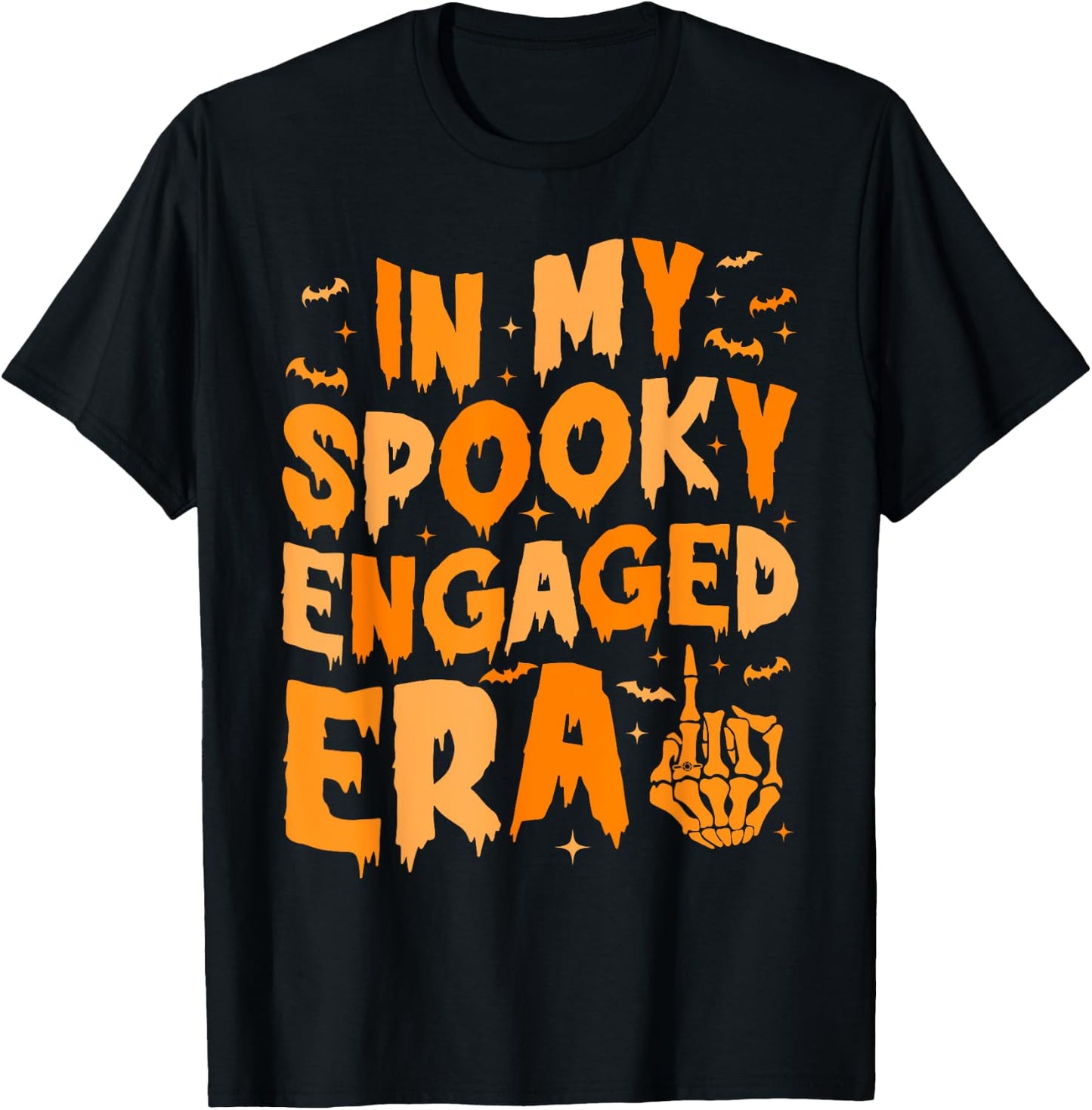 In My Spooky Engaged Era Gothic Engagement Party T-Shirt - T-Shirt | Black