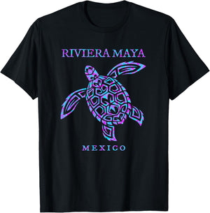 Riviera Maya Mexico Sea Turtle Boys Girls Vacation Souvenir T-Shirt - T-Shirt | Black