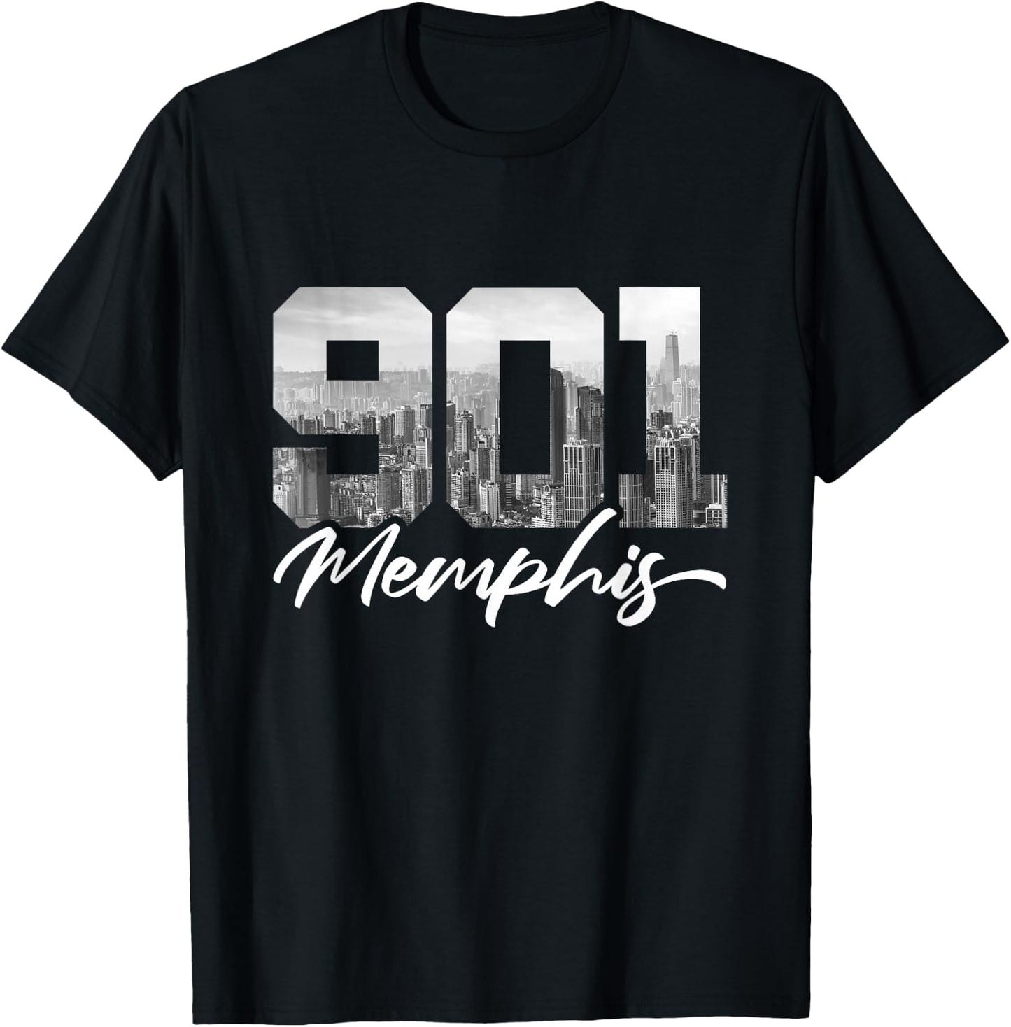 901 Memphis Area Code Tennessee Memphis City Skyline T-Shirt - T-Shirt | Black