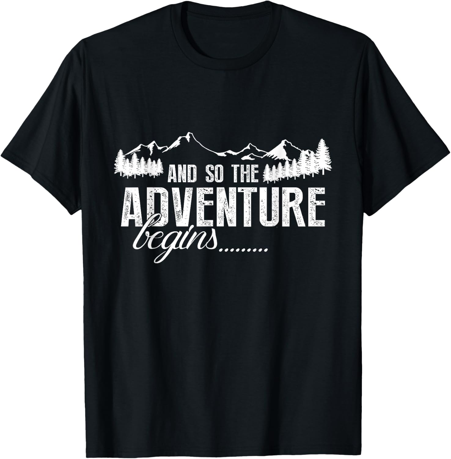 and So The Adventure Begins Camping Road Trip T-Shirt - T-Shirt | Black