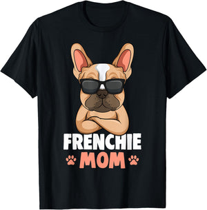 Frenchie Mom French Bulldog Dog T-Shirt - T-Shirt | Black