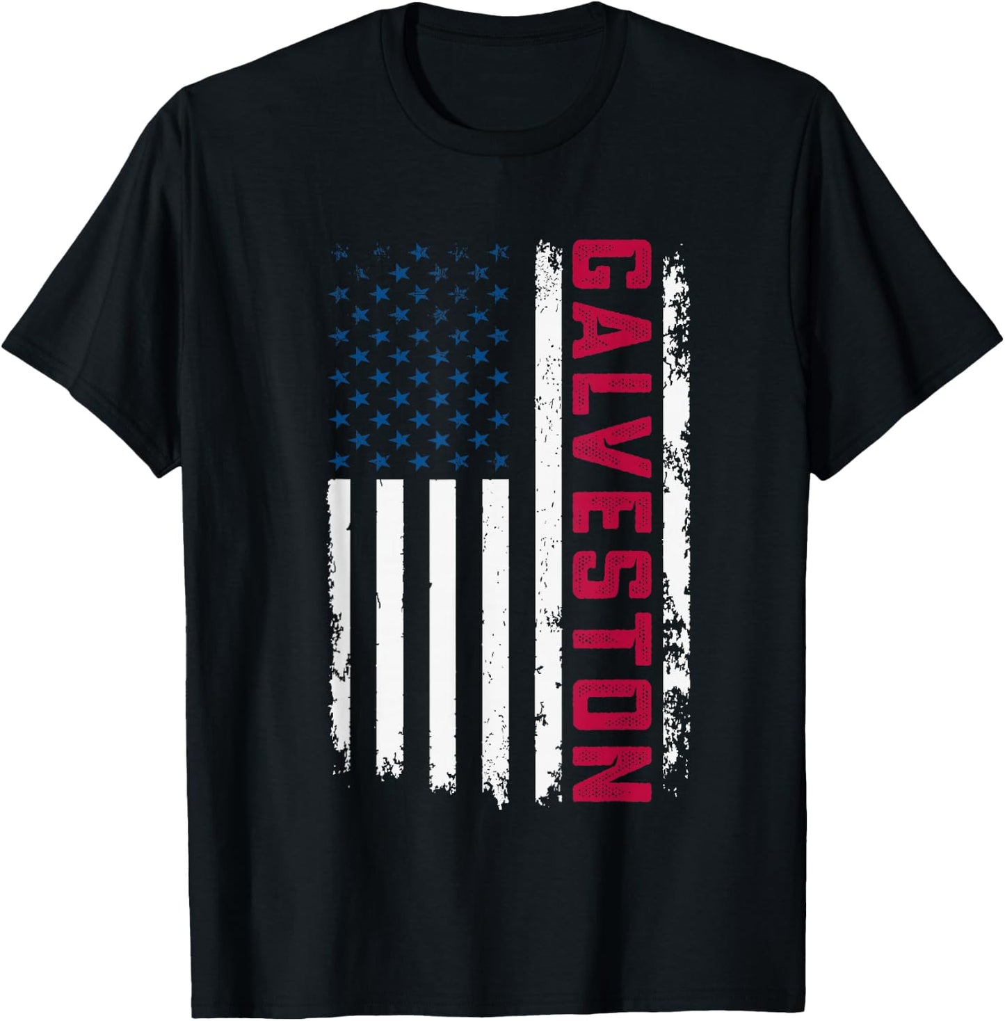 Galveston USA Flag Lover Patriotic American Galveston T-Shirt - T-Shirt | Black