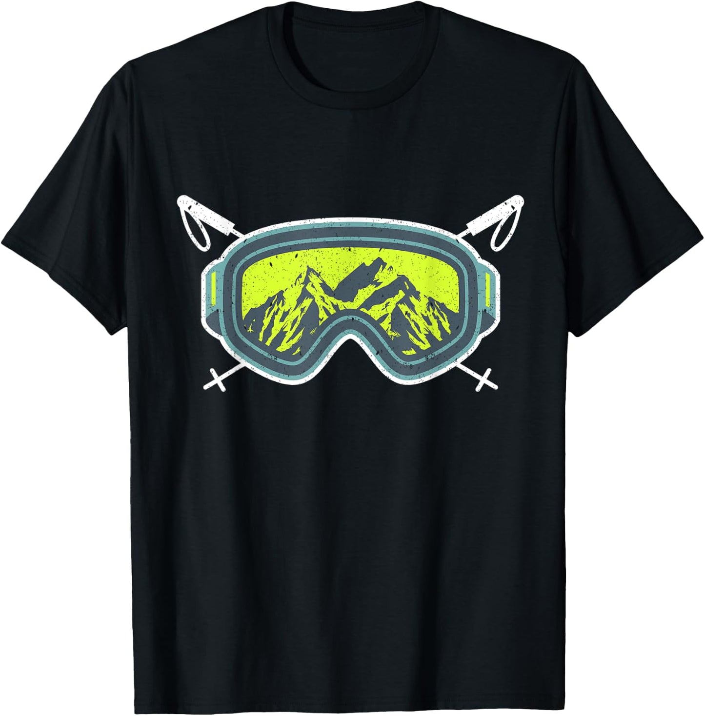 Ski Goggles Winter Skiing Sport Gear Mask Snow Mountain T-Shirt - T-Shirt | Black