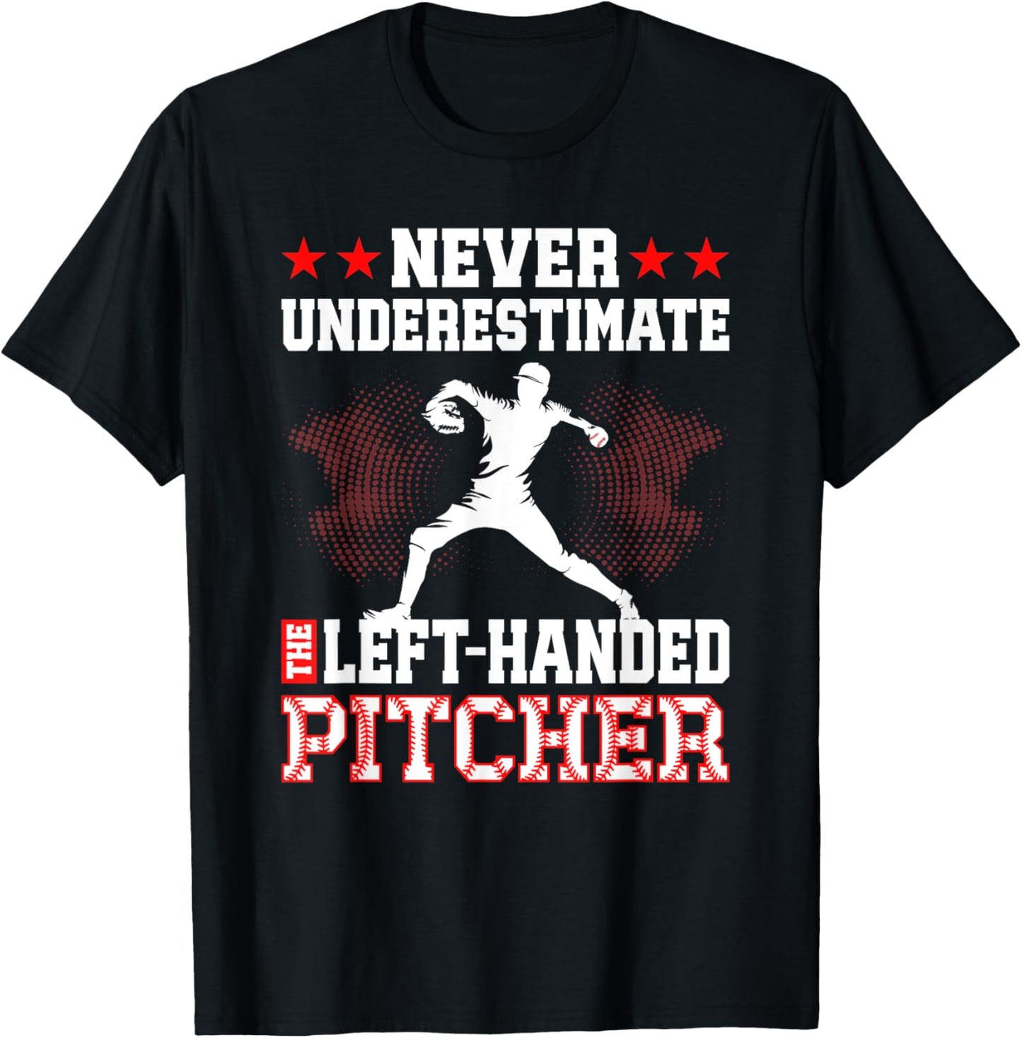Baseball Left-Handed Pitcher T-Shirt - T-Shirt | Black