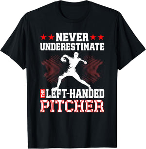Baseball Left-Handed Pitcher T-Shirt - T-Shirt | Black