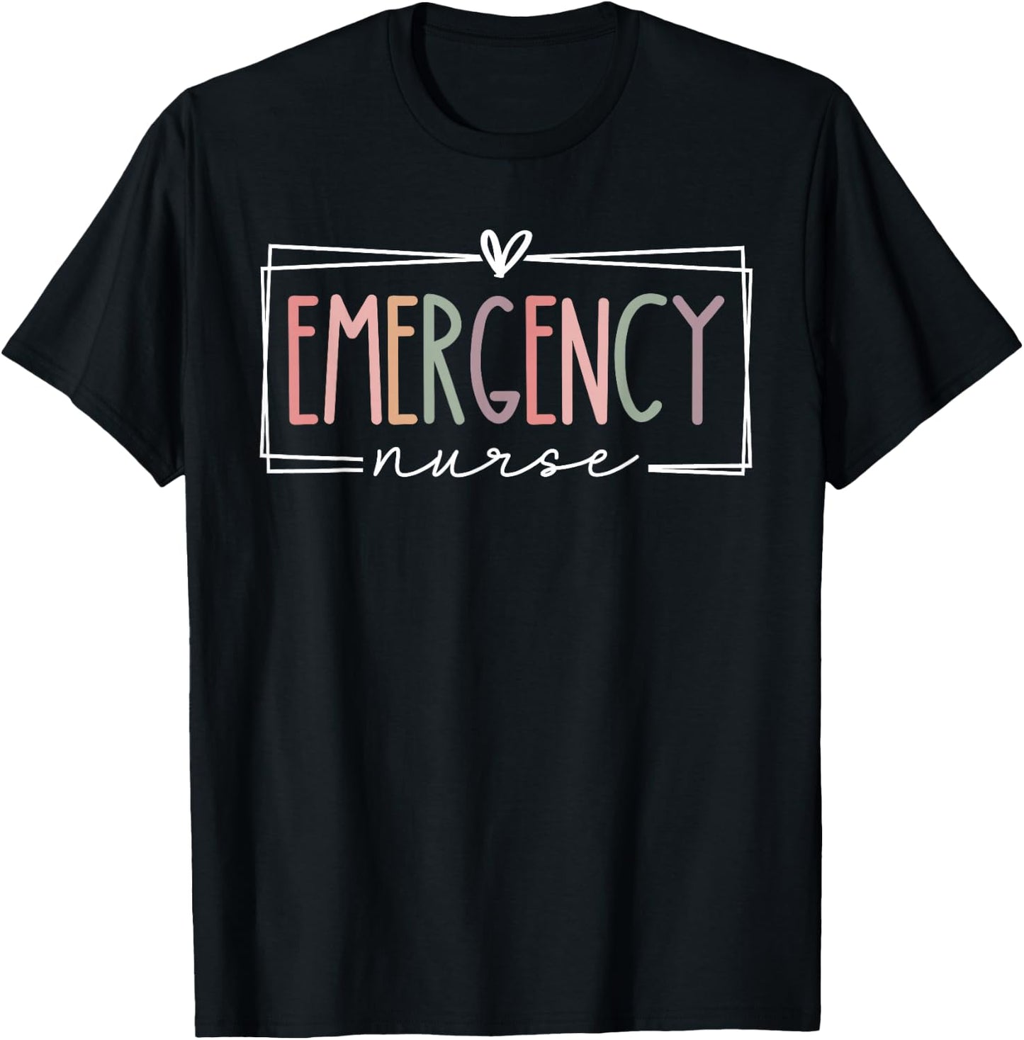 ER Nursing Emergency Nurse For Nurses Women Funny Retro T-Shirt - T-Shirt | Black