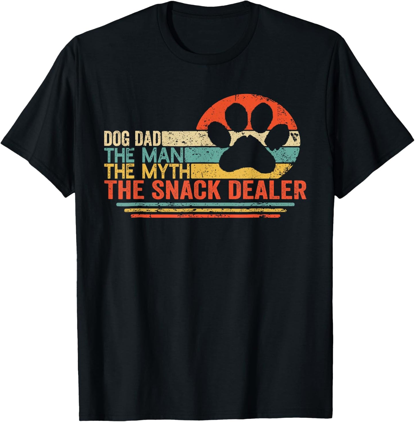 Vintage Dog Dad The Man The Myth Snack Dealer Father Day T-Shirt - T-Shirt | Black