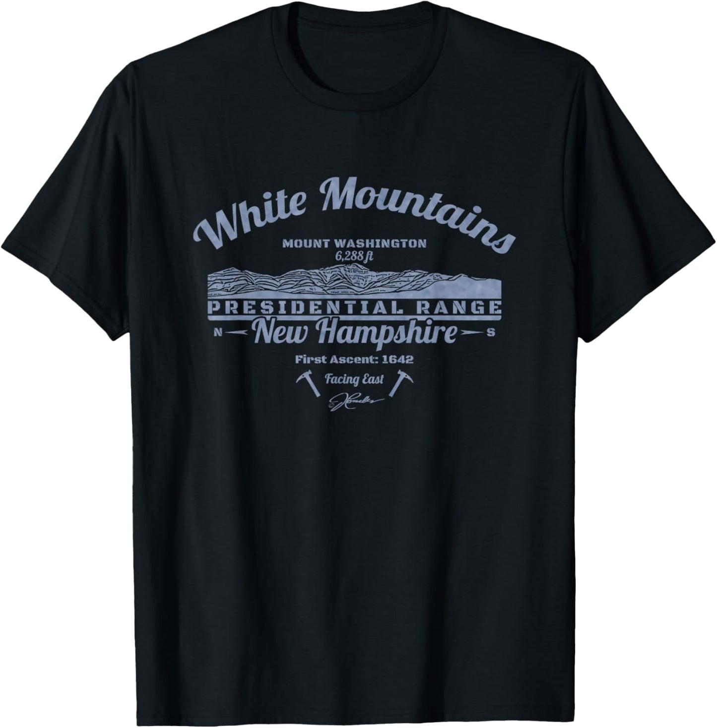 JCombs: White Mountains, NH with Mount Washington T-Shirt - T-Shirt | Black