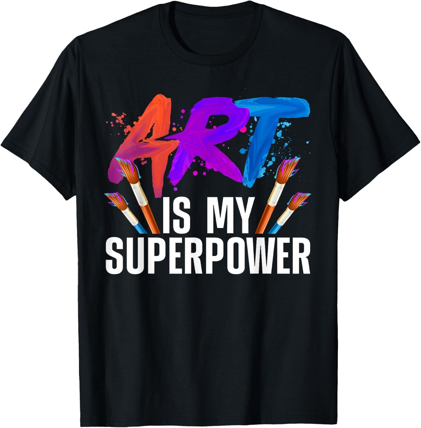 Cool Art Women Art Teacher Artist Painter Superpower Small T-Shirt - T-Shirt | Black