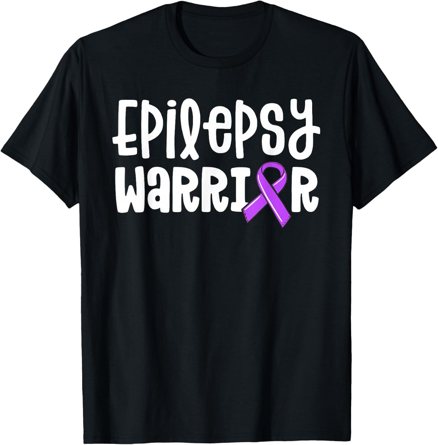 Epilepsy Warrior Kids Purple Ribbon Awareness Women's Shirt T-Shirt - T-Shirt | Black