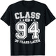 Class 94 30th High School Alumni 30 Yrs 2024 College Reunion T-Shirt - T-Shirt | Black