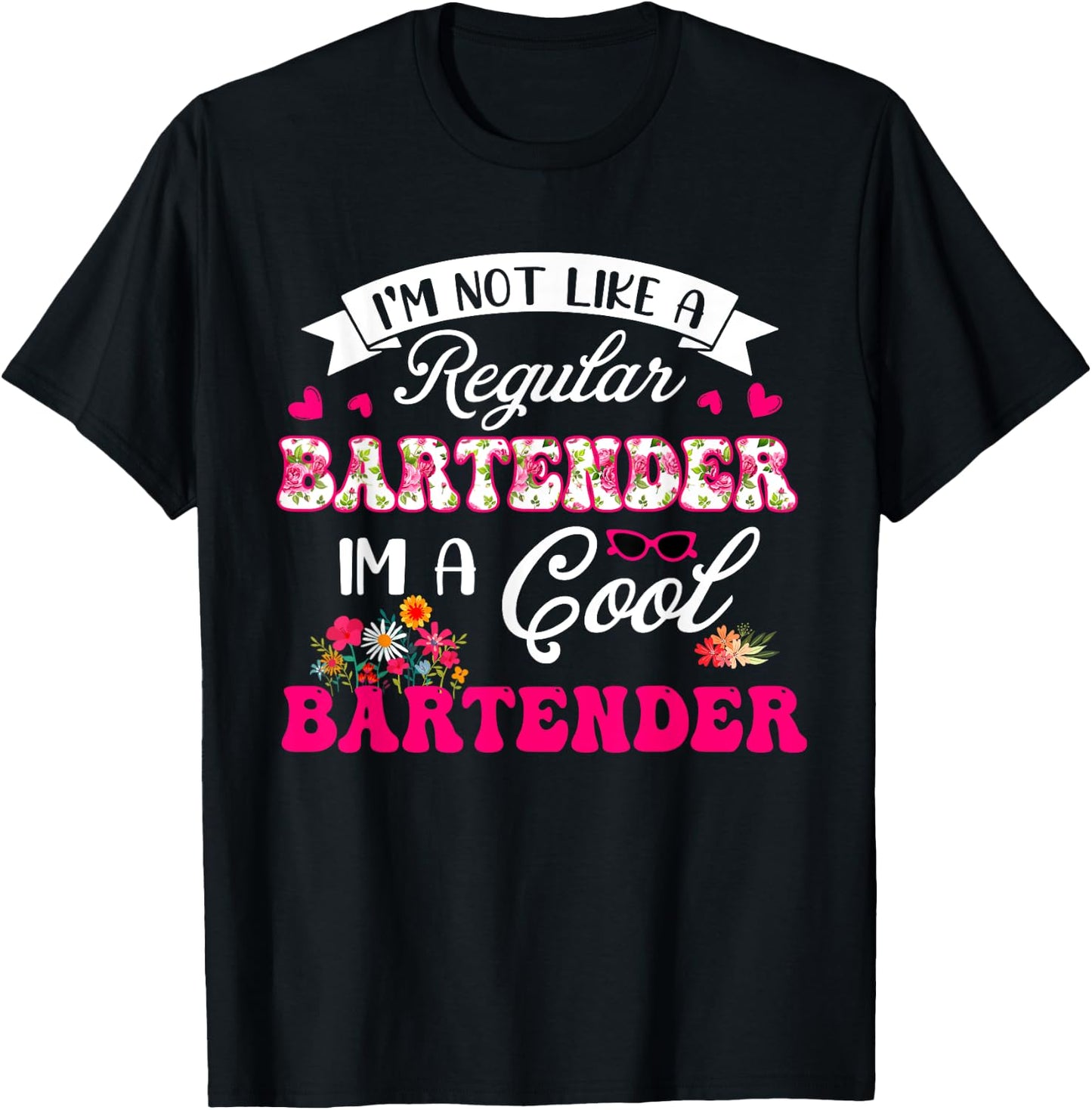 Vintage Not Like A Regular Bartender Costume Proud Job T-Shirt - T-Shirt | Black