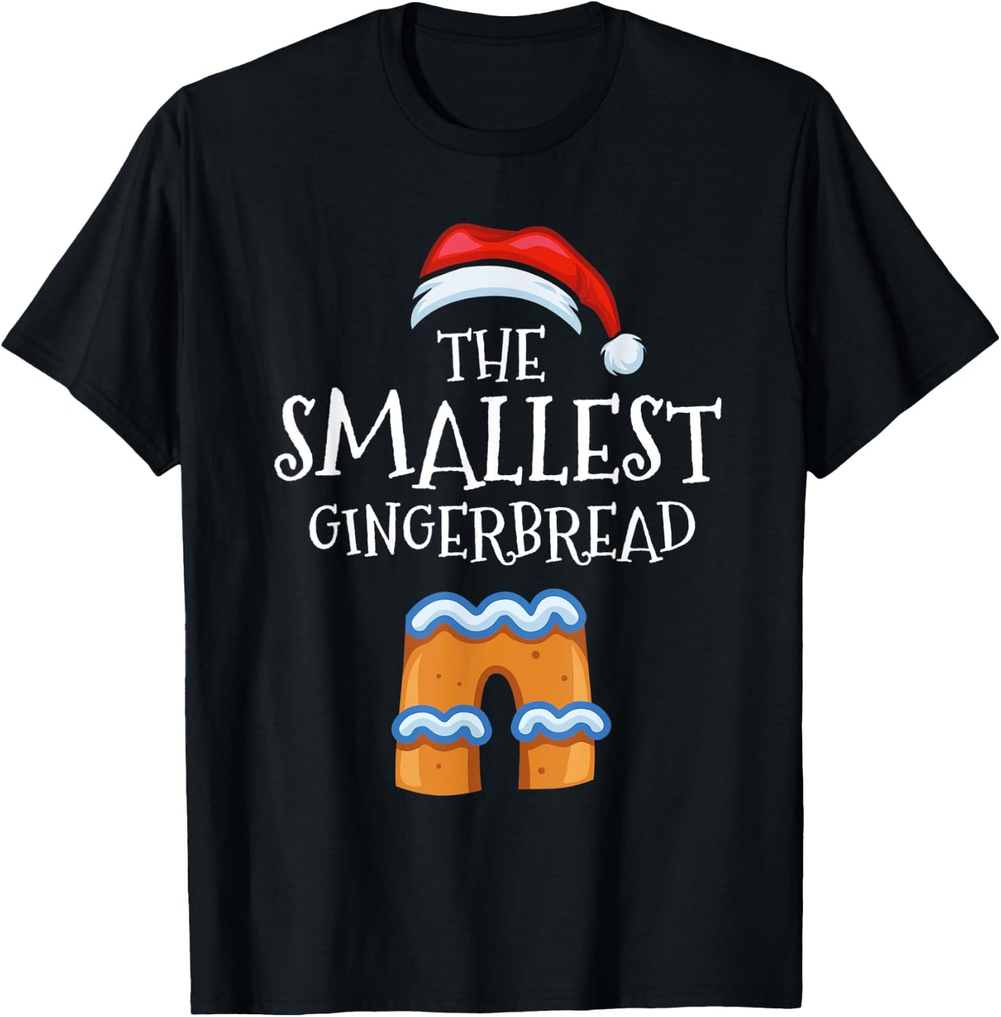 Smallest Gingerbread Family Matching Group Christmas Gift T-Shirt - T-Shirt | Black