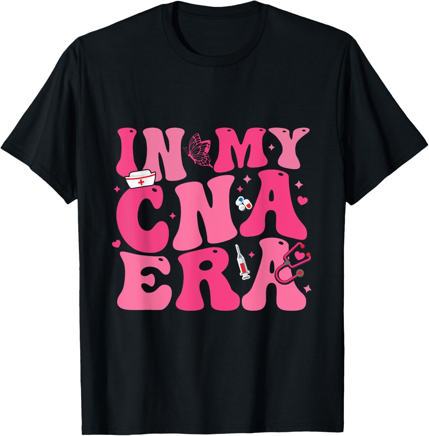 Groovy Shirt in My CNA Era Nurse Certified Nursing Assistant T-Shirt - T-Shirt | Black