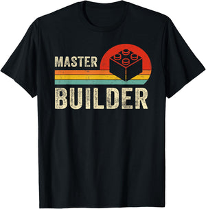 MASTER BUILDER Brick Builder Funny Toy Blocks Master Builder T-Shirt - T-Shirt | Black