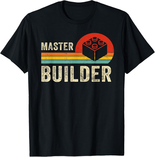 MASTER BUILDER Brick Builder Funny Toy Blocks Master Builder T-Shirt - T-Shirt | Black