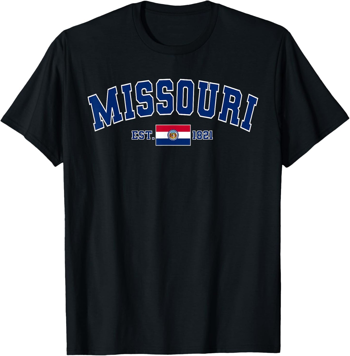 Missouri Flag US State Classic Sports Missouri T-Shirt - T-Shirt | Black