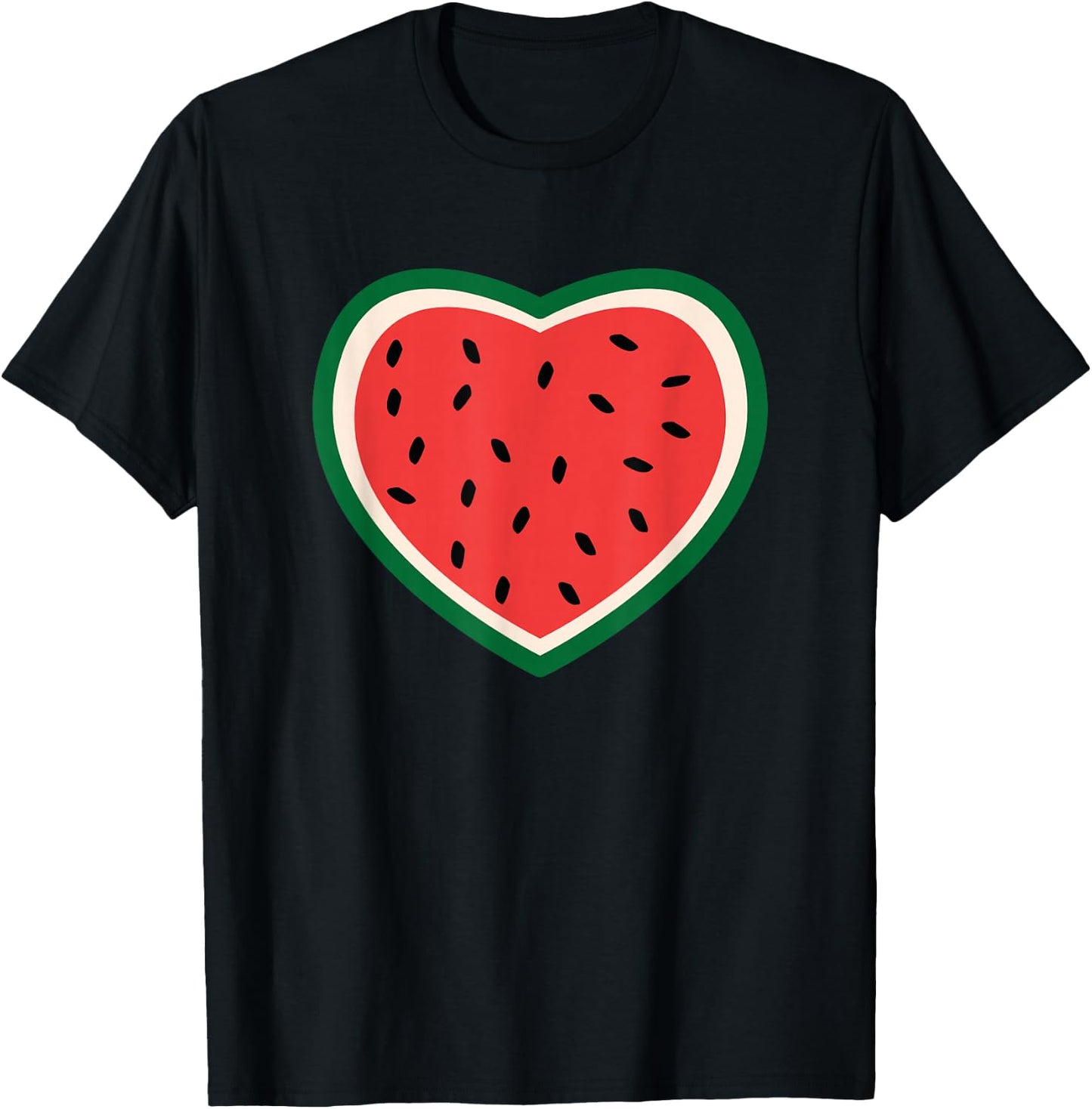 Palestine Watermelon Vintage Palestinian Colours T-Shirt - T-Shirt | Black