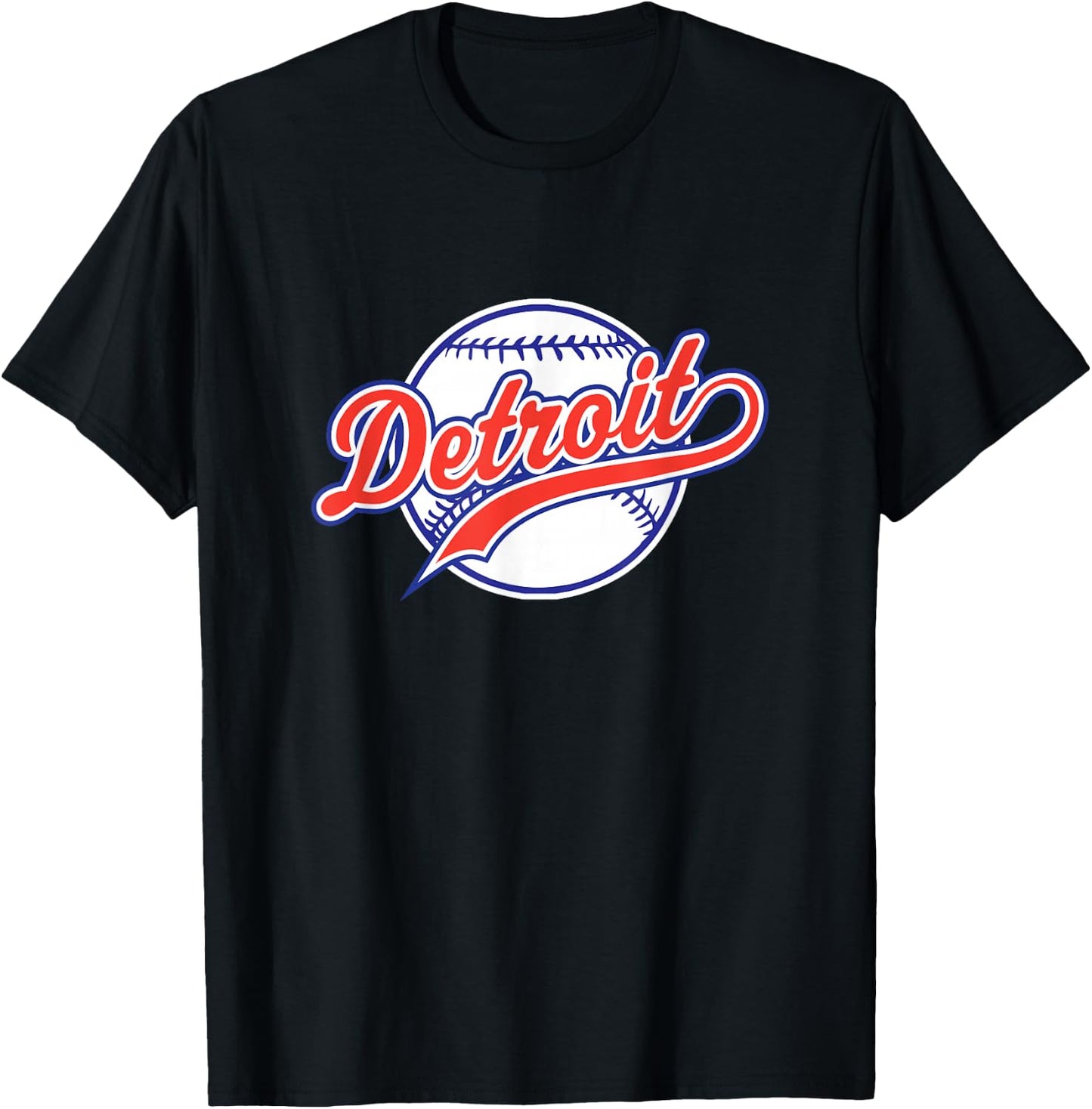 Detroit vintage baseball throwback retro design T-Shirt - T-Shirt | Black