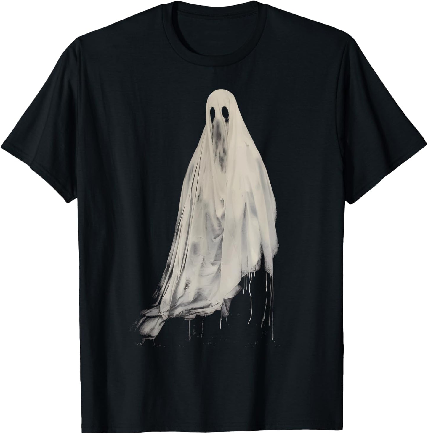 Ghost Horror Spooky Scary Spirit Halloween Goth Aesthetic T-Shirt - T-Shirt | Black
