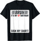 10th Birthday Sign My Shirt Boys Checkered Race Car Party T-Shirt - T-Shirt | Black