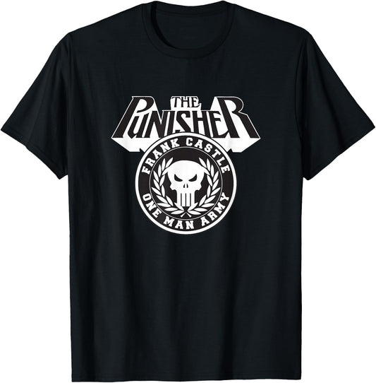 Marvel Punisher Frank Castle One Man Army Big Chest Icon T-Shirt - T-Shirt | Black