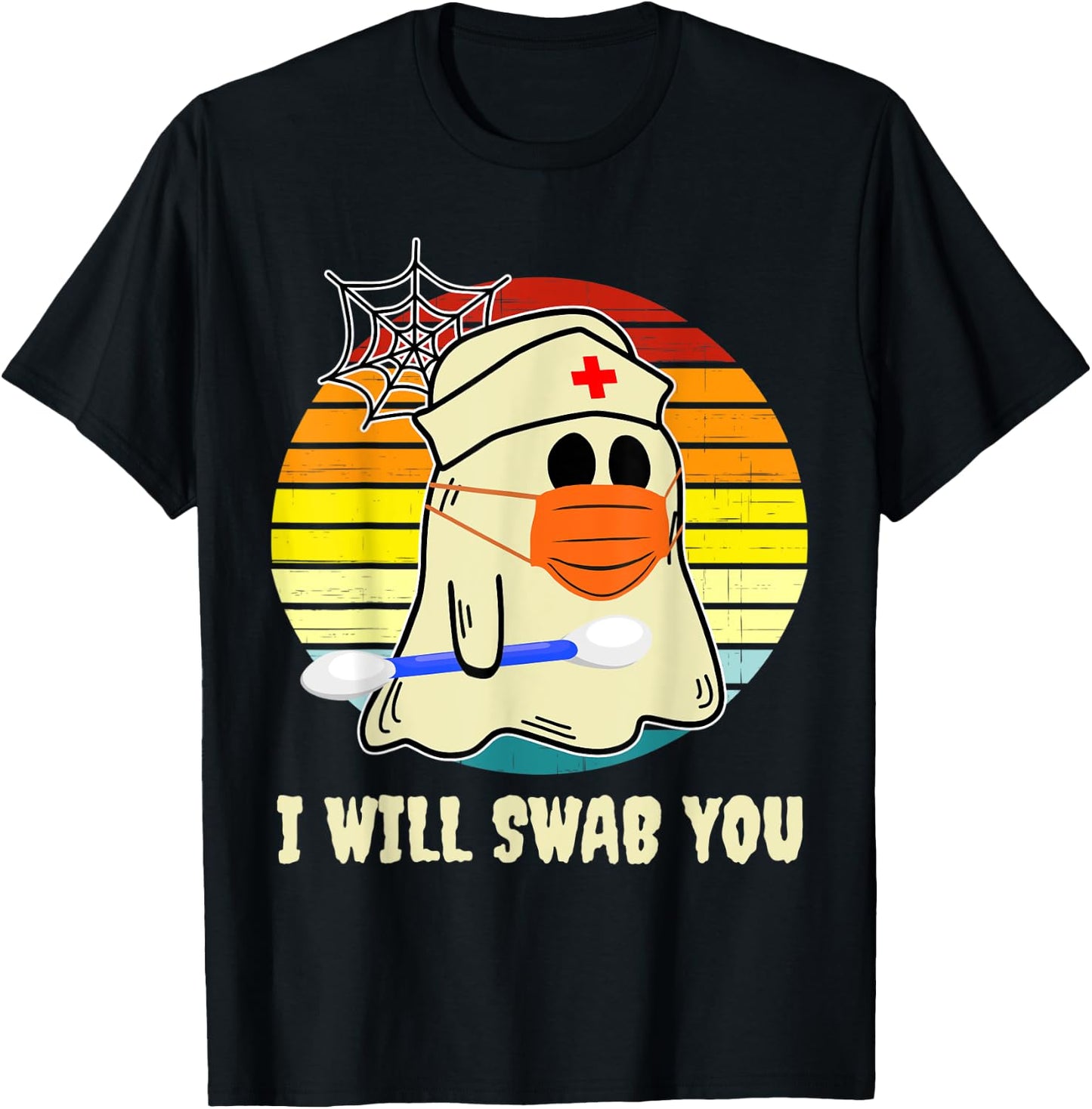 I Will Swab You Nurse Zombie Funny Halloween Nurses Gift T-Shirt - T-Shirt | Black