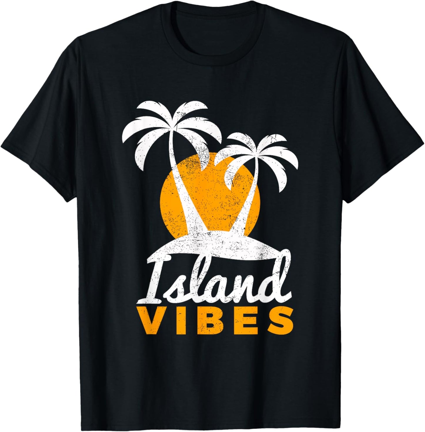 Island Vibes for Your Fun Beach Tropical Vacation T-Shirt - T-Shirt | Black