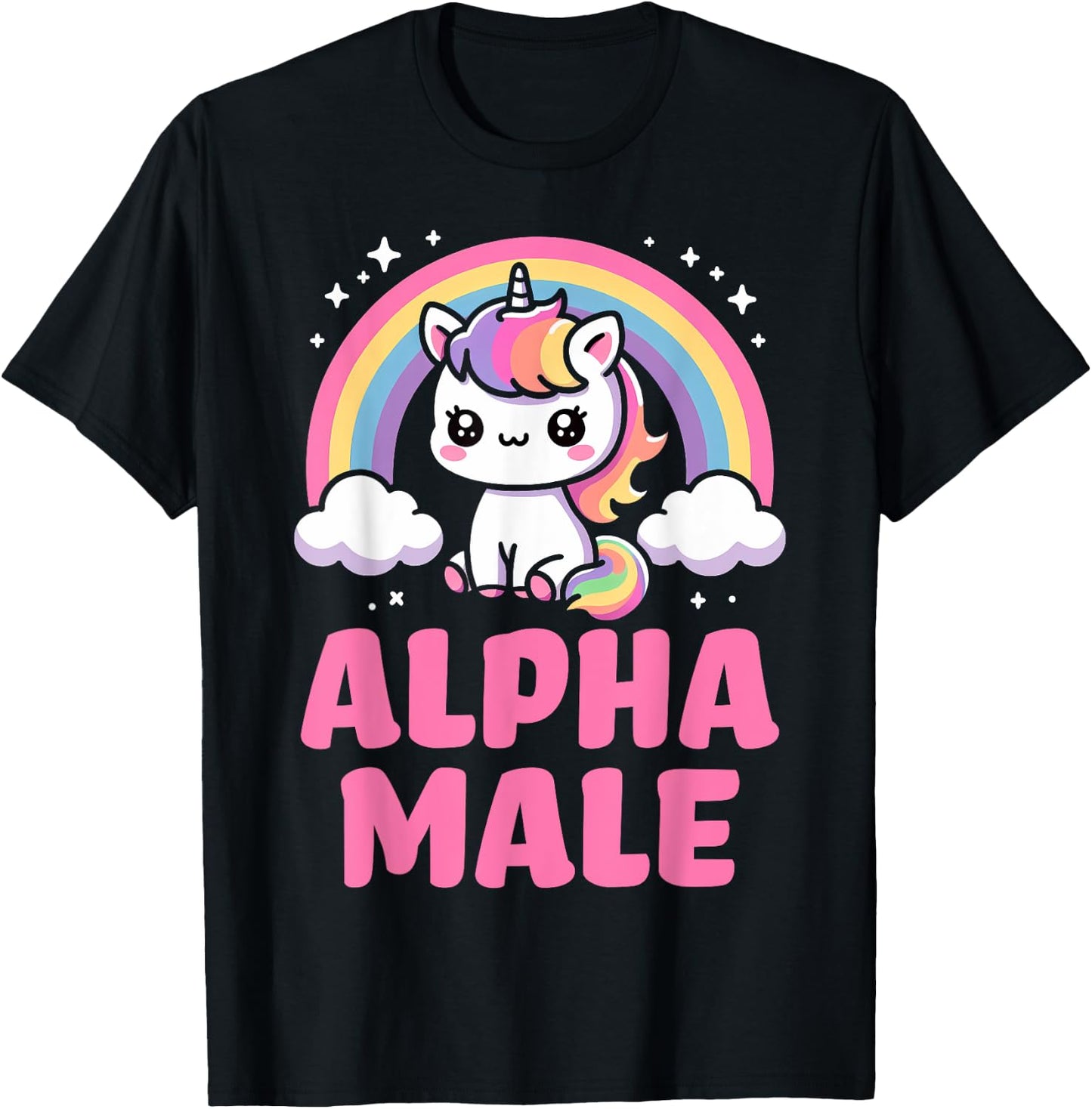 Alpha Male Unicorn Boys Ironic Cute Funny Sarcastic Humor T-Shirt - T-Shirt | Black