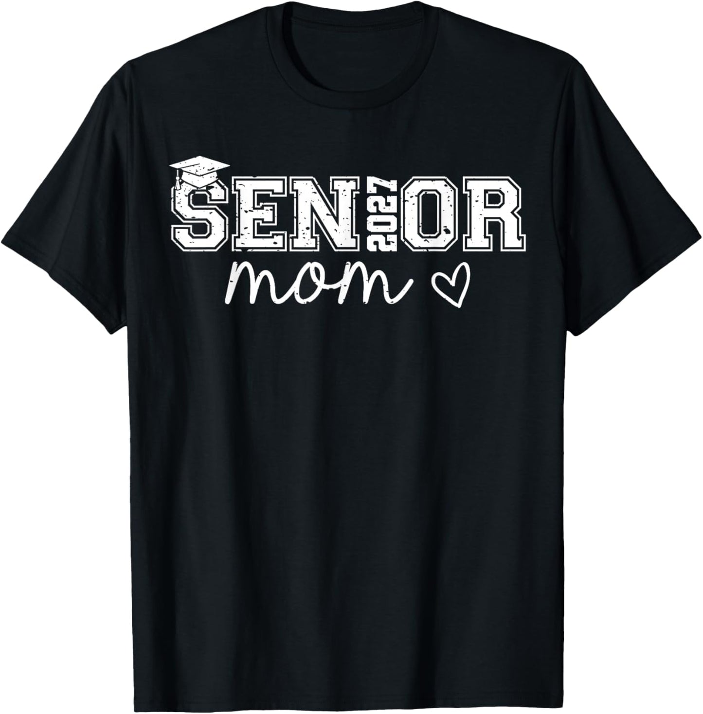 Senior Mom Class of 2027 Graduation T-Shirt - T-Shirt | Black