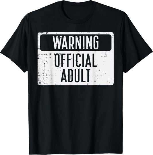 18th Birthday Warning Official Adult 18 Years Old Women Men T-Shirt - T-Shirt | Black