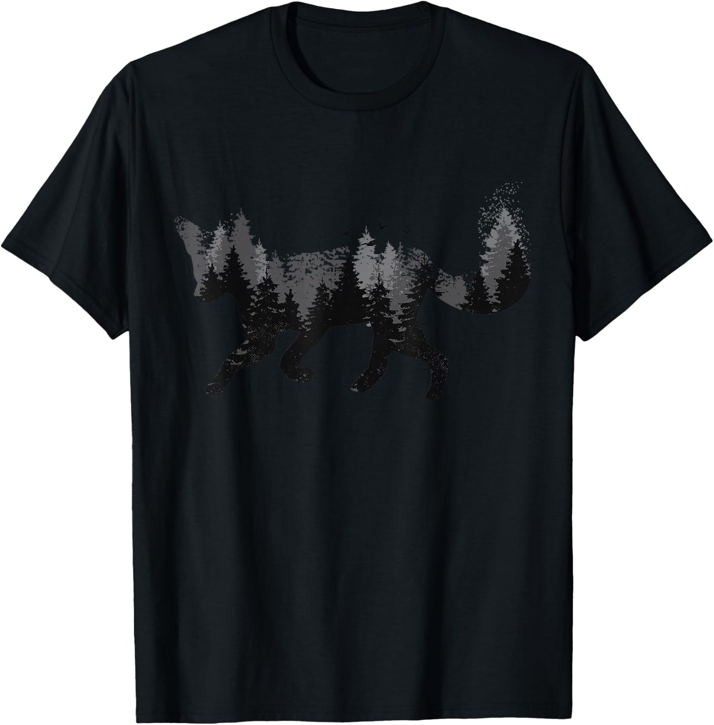 Fox Nature Forest Camping Hiking Hunter Outdoor Gift T-Shirt - T-Shirt | Black
