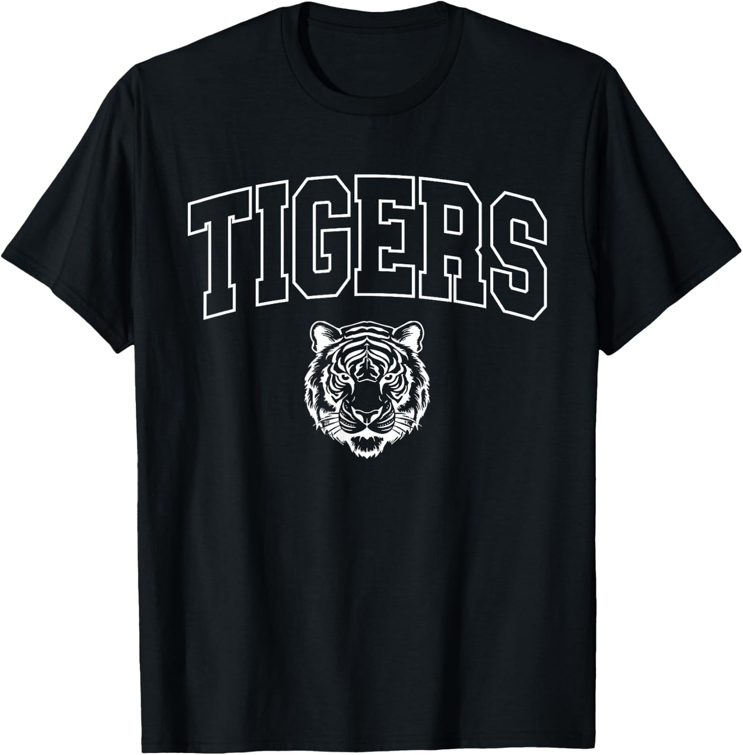 Vintage Tigers School Sports Name Women Kids T-Shirt - T-Shirt | Black