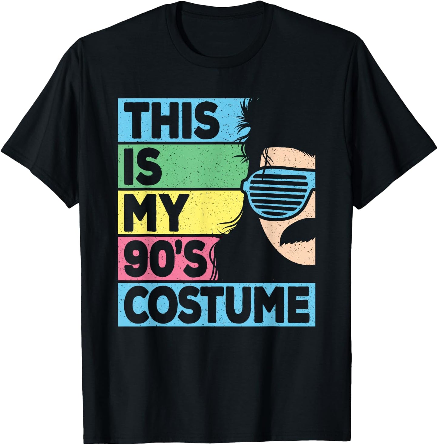This Is My 90's Costume Men 1990s 90s Outfit Disco Party T-Shirt - T-Shirt | Black