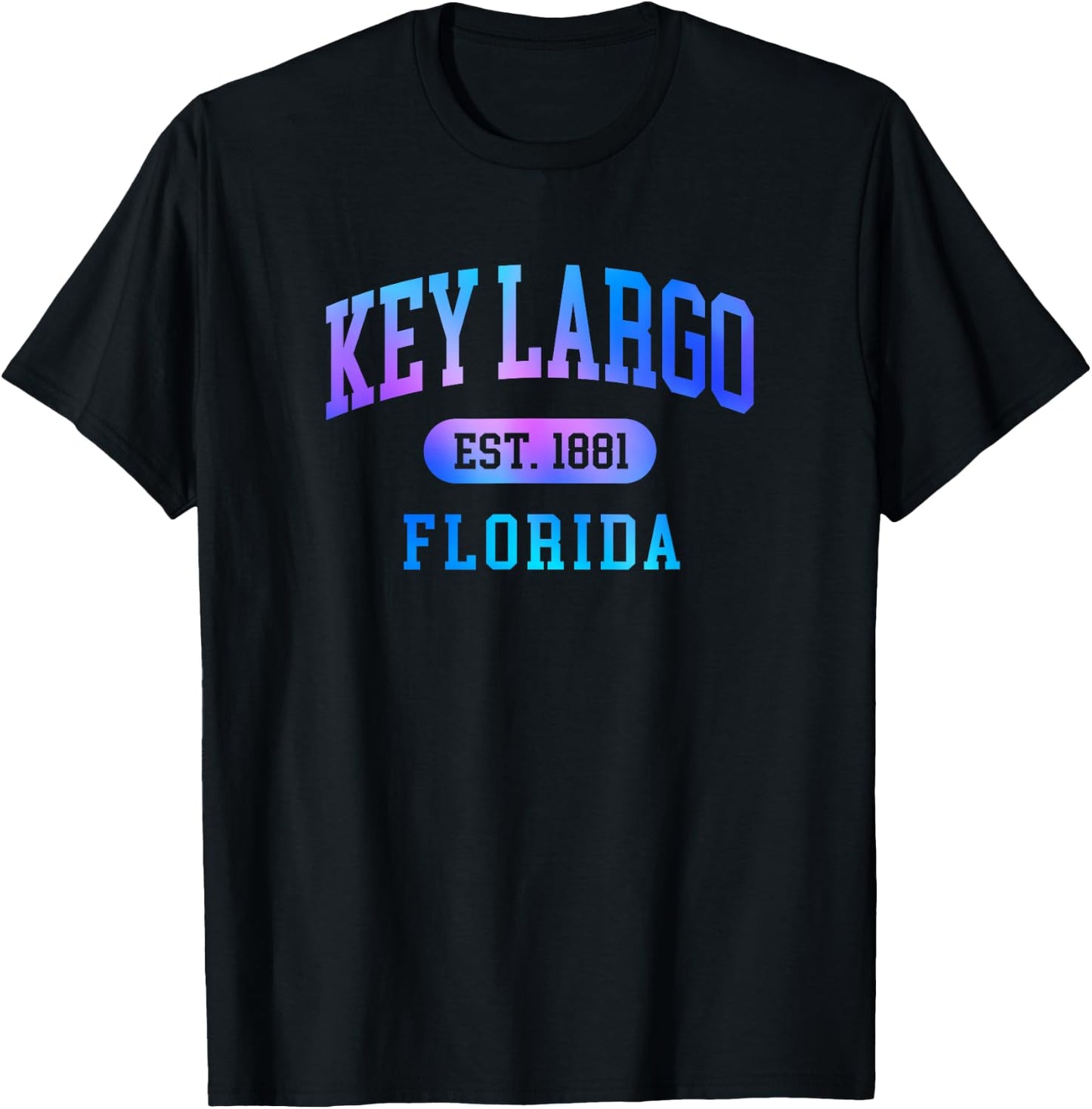 Key Largo Florida Souvenir Vacation Colorful Girls T-Shirt - T-Shirt | Black