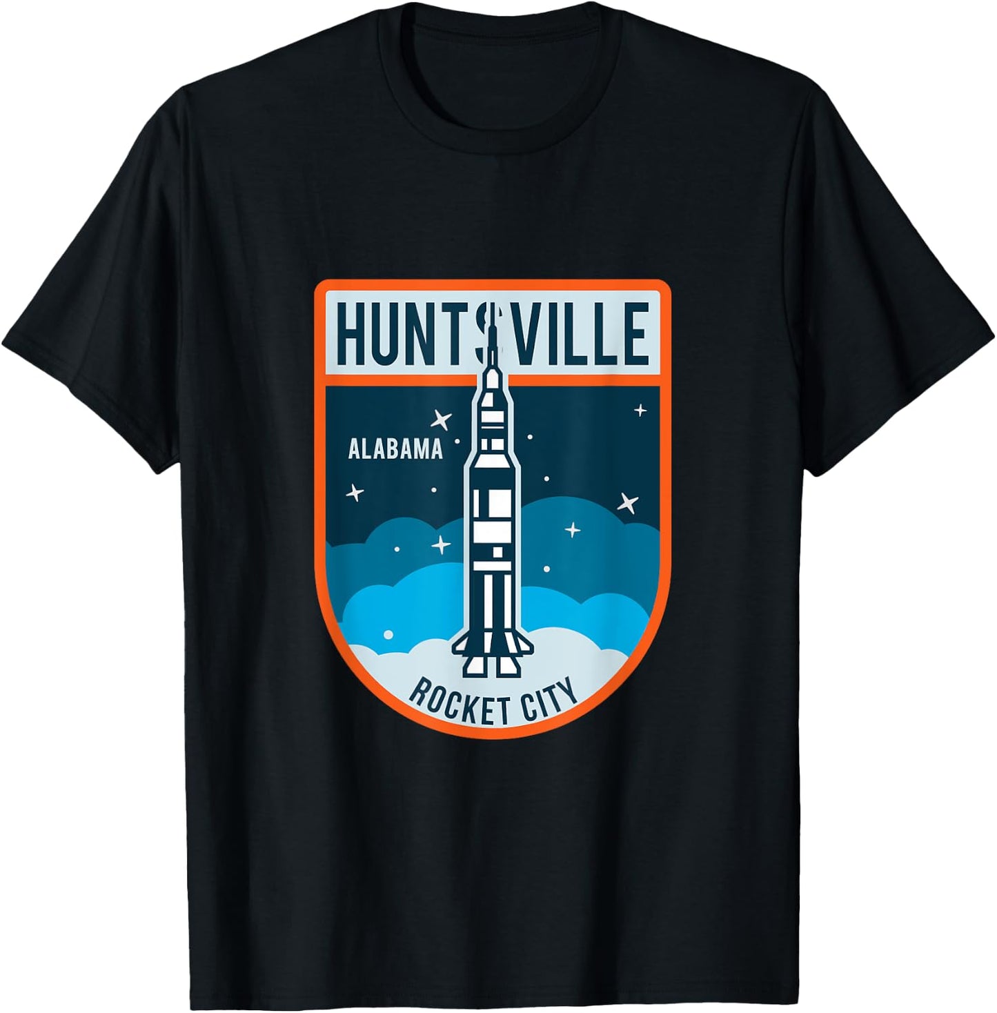 Huntsville Alabama Rocket City Space Ship Spaceflight T-Shirt - T-Shirt | Black