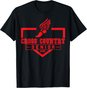 Cross Country Senior Night Senior 2025 Graduation Party 7 T-Shirt - T-Shirt | Black