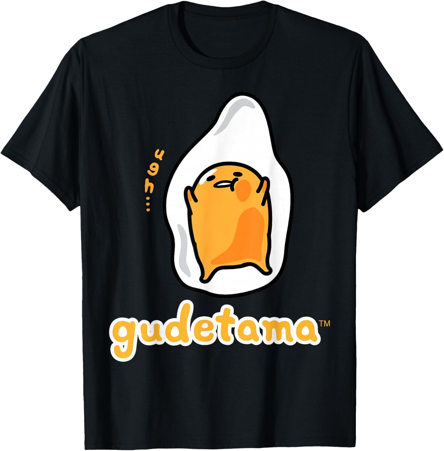 Gudetama Character Front and Back T-Shirt - T-Shirt | Black