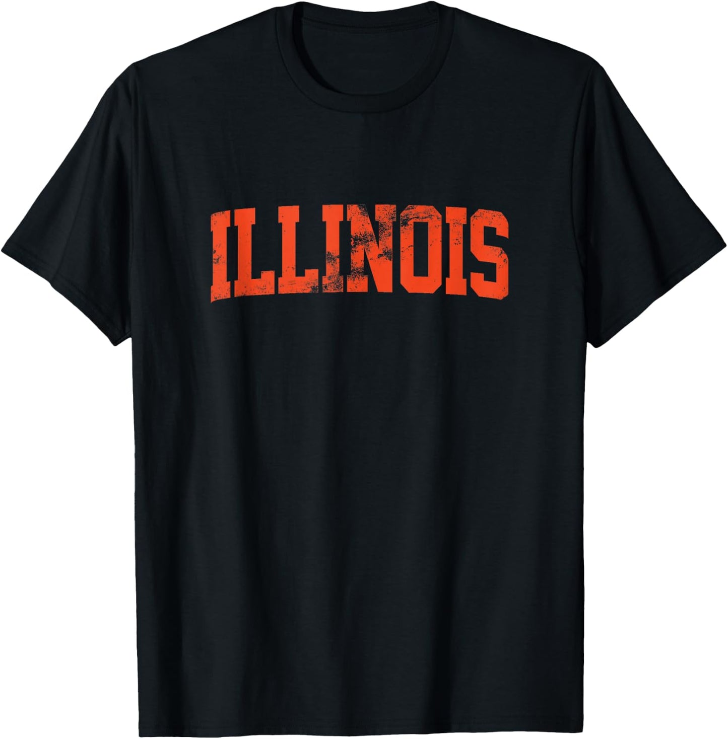 Retro Illinois IL Souvenir Vintage Illinois Orange Throwback T-Shirt - T-Shirt | Black