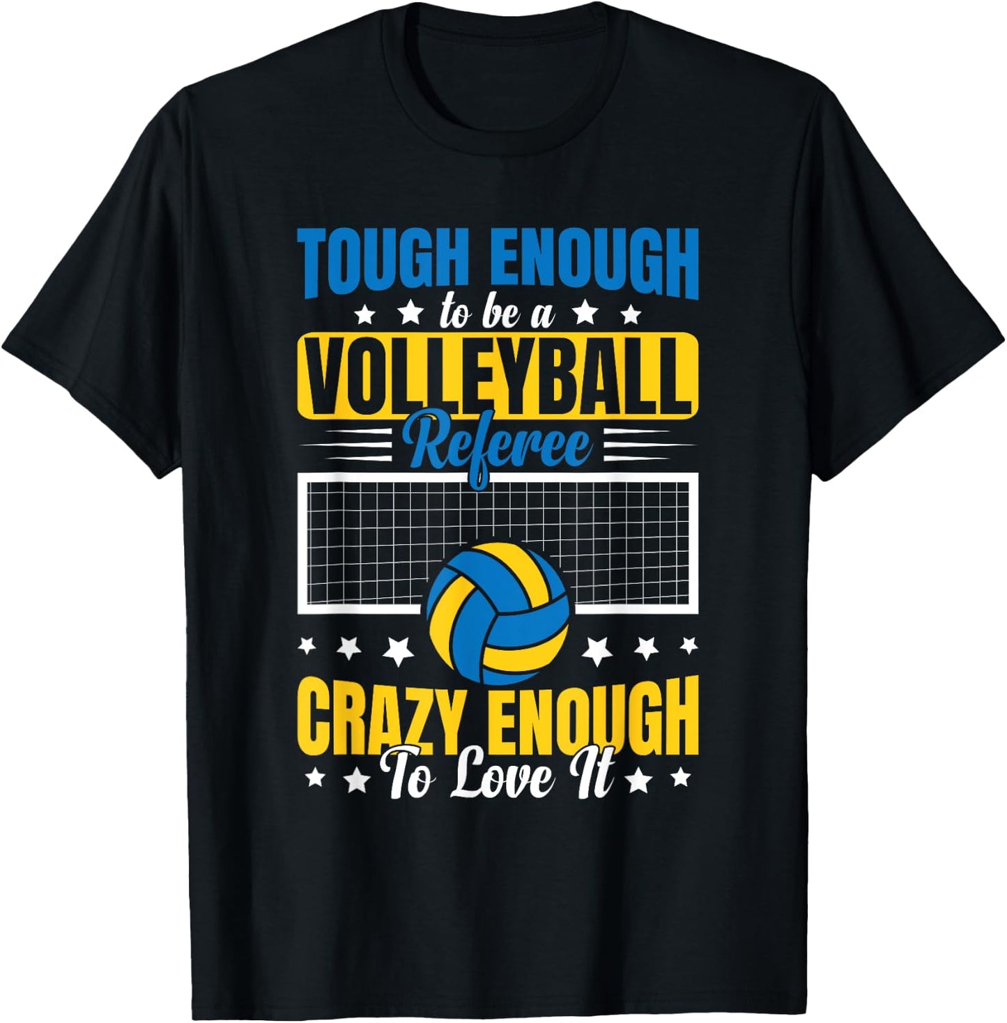 Tough Enough To Be A Volleyball Referee T-Shirt - T-Shirt | Black