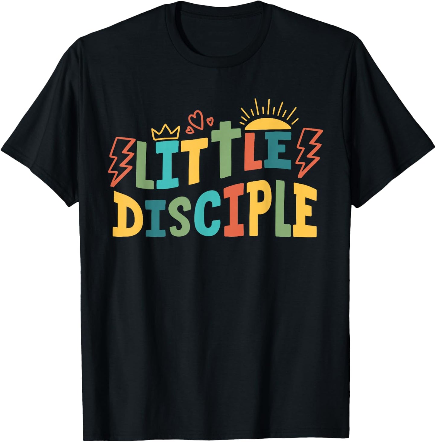 Little Disciple Kids Christian Toddler Religious Youth Jesus T-Shirt - T-Shirt | Black