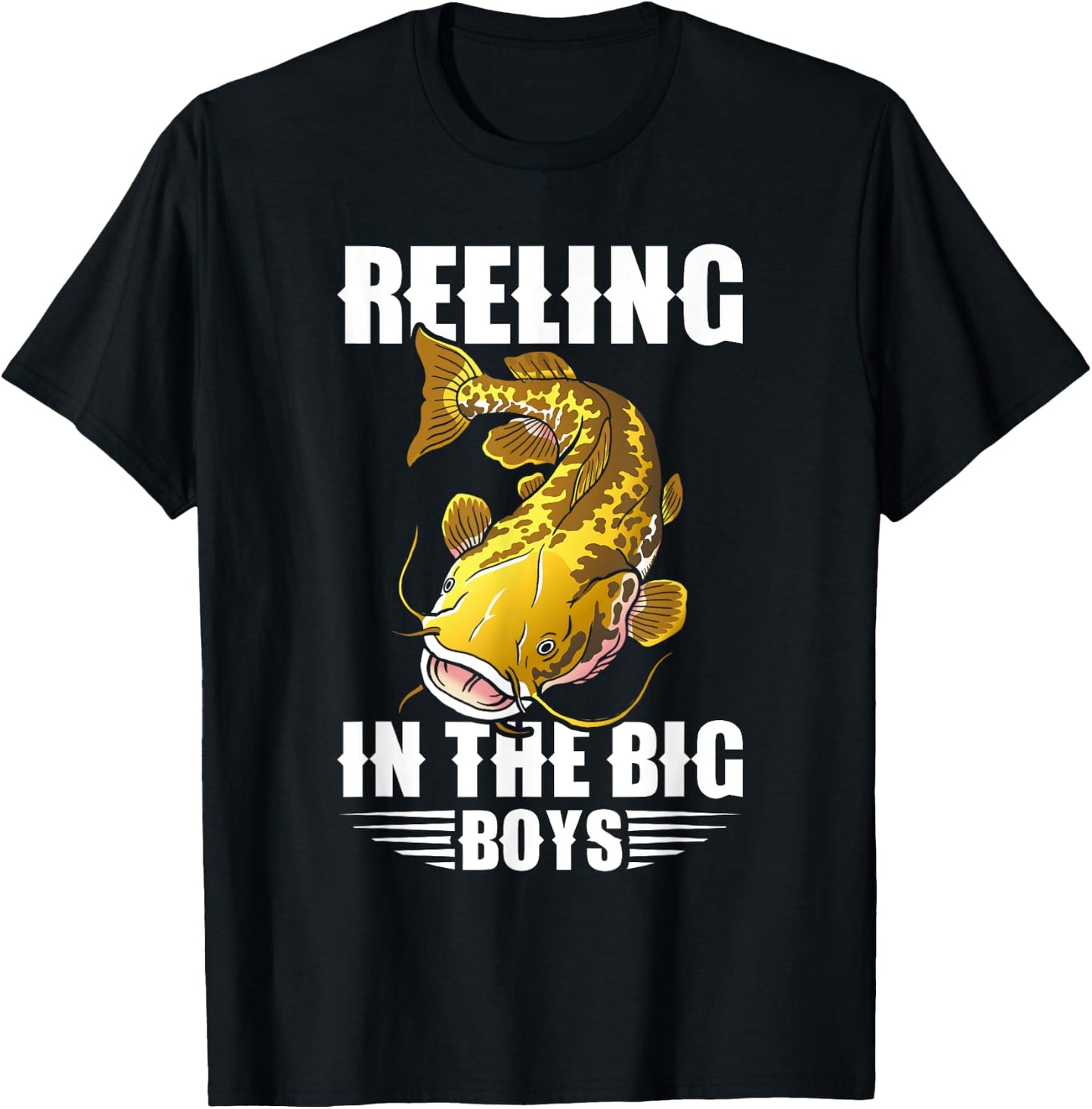 Flathead Catfish Hunting Catfishing Dad Catfish Hunter T-Shirt - T-Shirt | Black