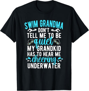 Swim Grandma Funny Swimming Grandma Of A Swimmer Grandma T-Shirt - T-Shirt | Black
