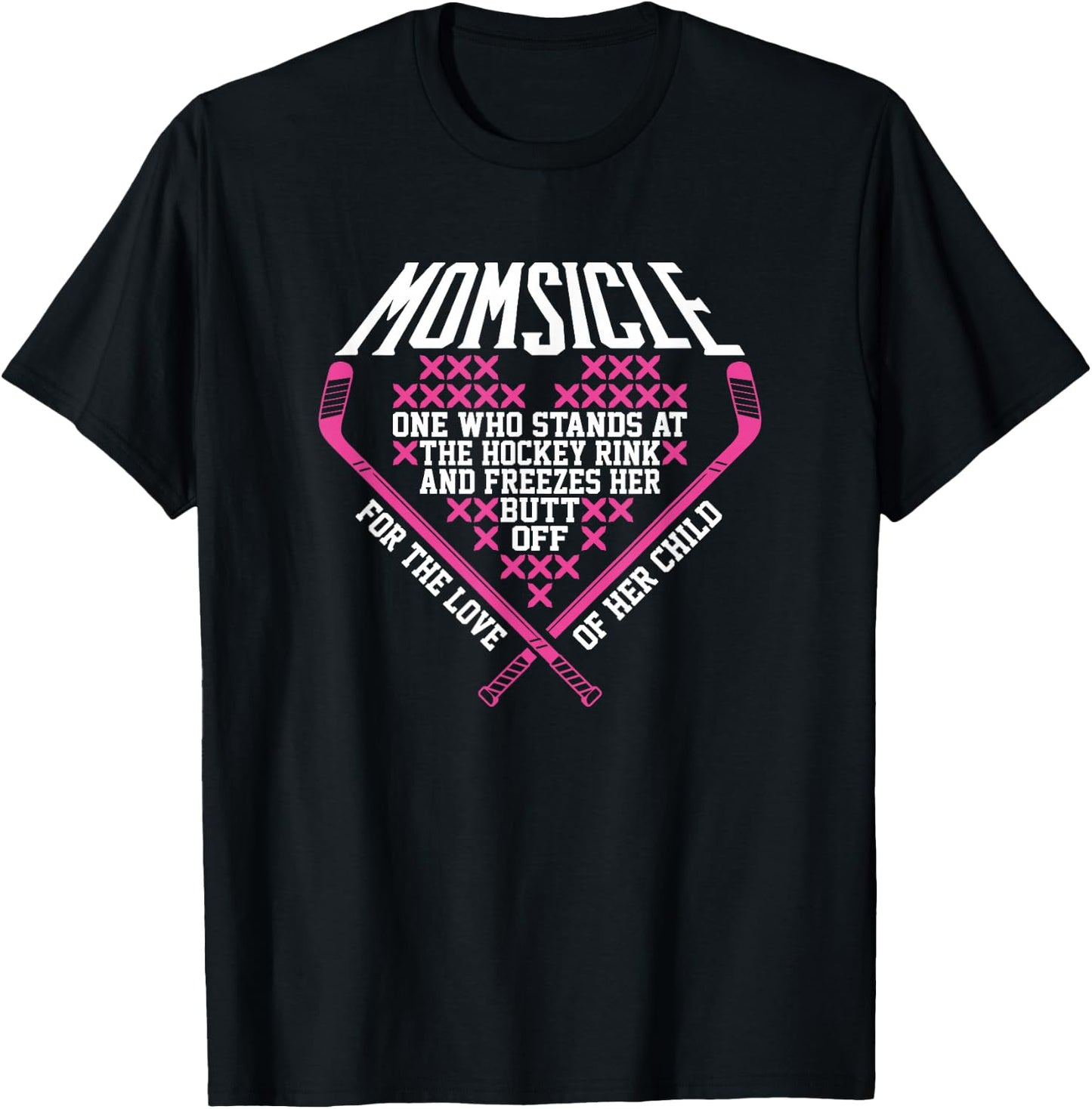 Funny Hockey Mom Shirts Momsicle T-Shirt - T-Shirt | Black