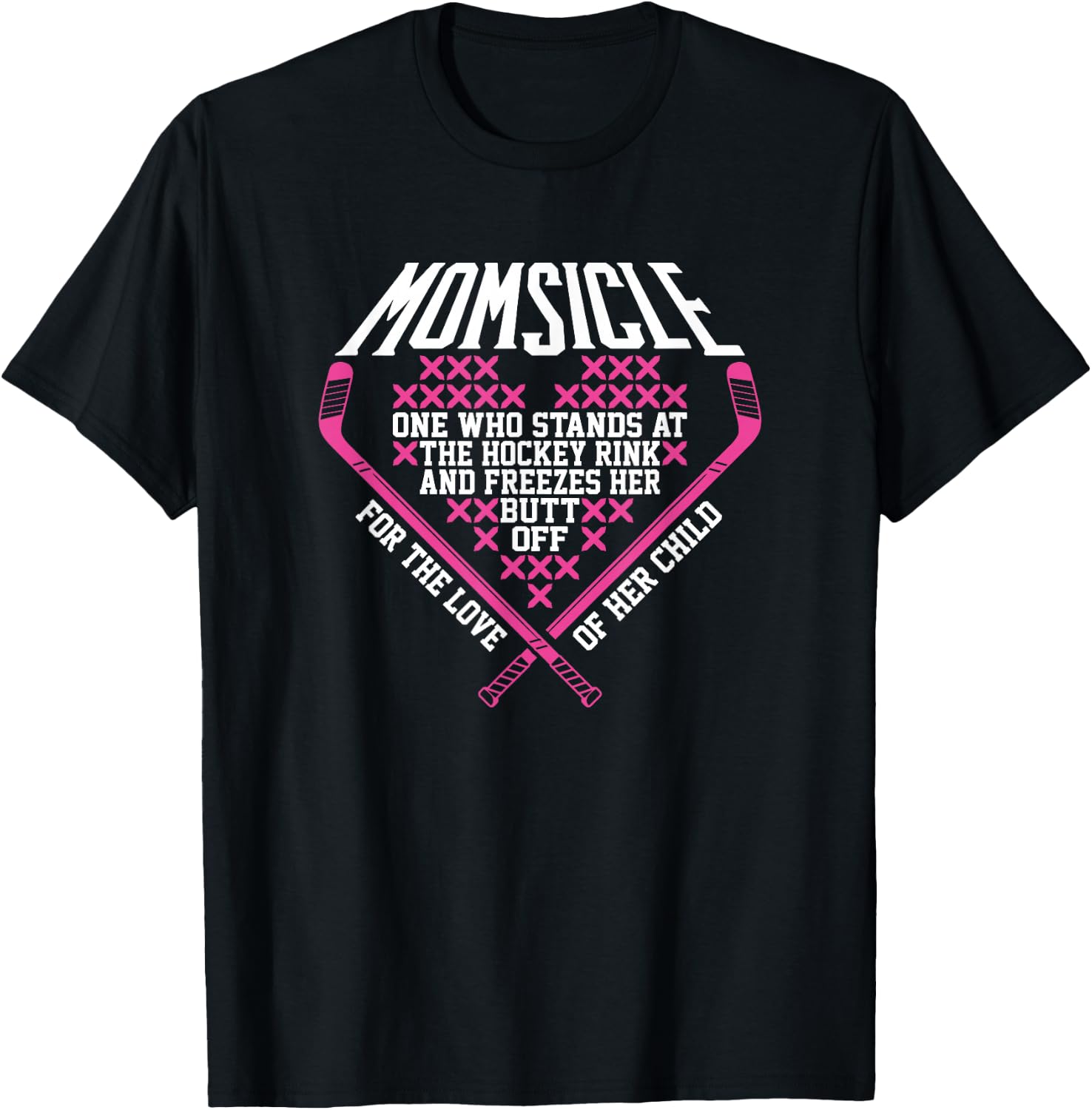 Funny Hockey Mom Shirts Momsicle T-Shirt - T-Shirt | Black